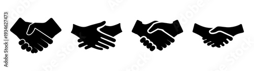 set of five black hands waving in greeting flat design vector illustration