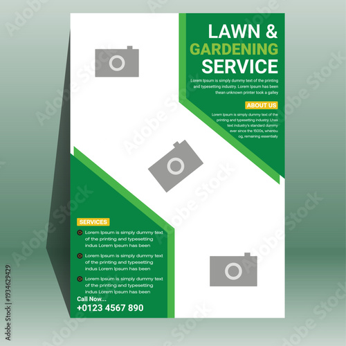Seasonal Garden Care and Grass Cutting Poster Template