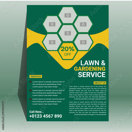 Minimal Green Lawn Service Company Flyer Layout