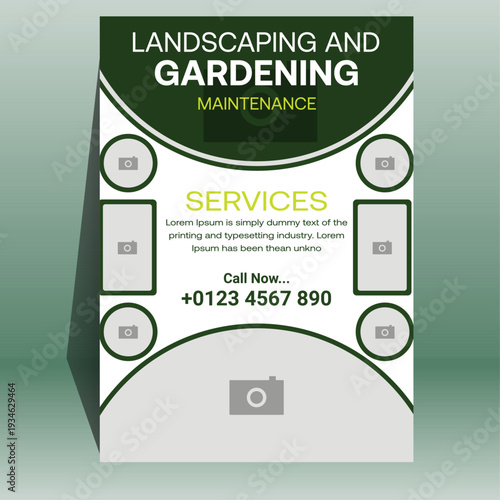 Professional Garden Landscaping Business Poster Design Template