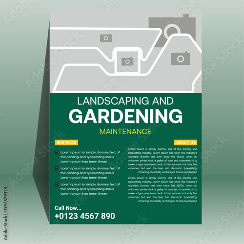 Clean and Modern Lawn Care Service Flyer Template