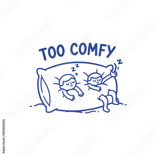 Textile pillow too comfy concept for relaxation and workplace wellness during Mental Health Awareness Month