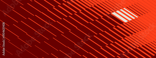 Red abstract geometric brutalism striped linear pattern, Dynamic gradient transitional halftone background, Slanted thin to thick stripe vanish backdrop, Unique vector banner with transition effect