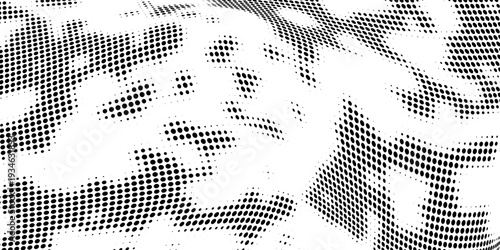 Abstract halftone seamless camouflage, led style texture. Dot pattern in black colors, camo digital background. Vector pixel art wallpaper