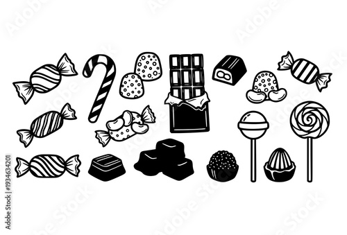 Bold Editable Stroke Candy Illustration Pack for Sweet Food Designs