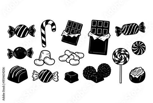 Bold Editable Stroke Candy Illustration Pack for Sweet Food Designs