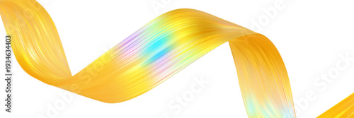 Golden wave corner shape for element with one gold wave curve ribbon.