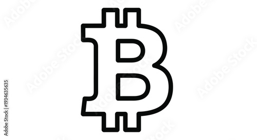 Simple black and white line drawing of the bitcoin cryptocurrency symbol