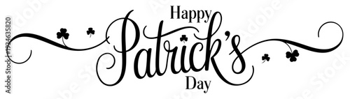 happy patricks day brush calligraphy banner