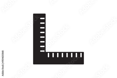 Carpenter Square Ruler Silhouette Icon – Measuring Tool Vector
