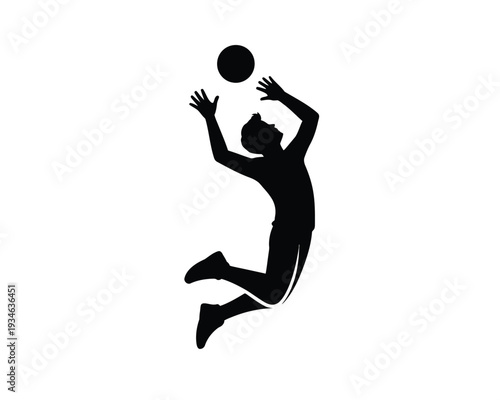 Dynamic volleyball players competing for the ball mid-air in an intense match