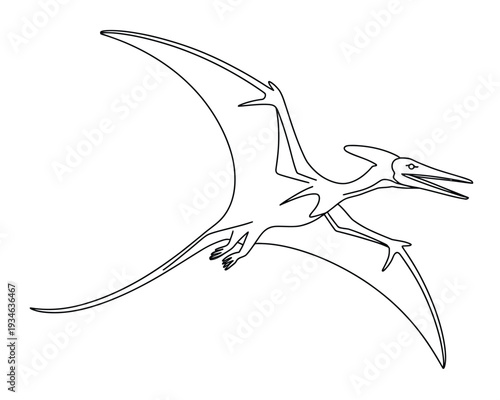 Ancient depiction of a pterosaur soaring through prehistoric skies with outstretched wings