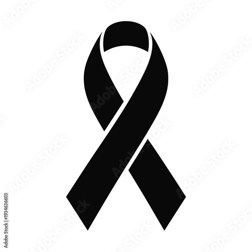 Black awareness ribbon symbolizing solidarity and support for important social causes
