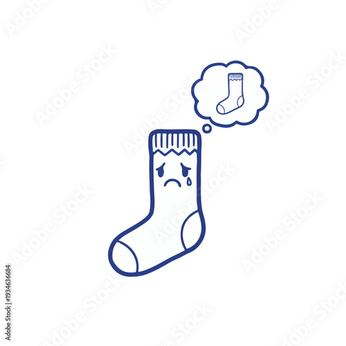 Missing partner sock lonely clothing item separation concept laundry organization household efficiency lost and found fathers day