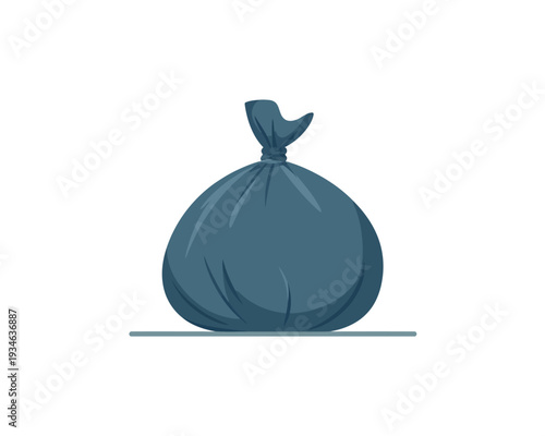Illustration of a tied garbage bag ready for disposal