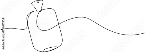 A whimsical illustration of a person with a large head and a long, winding tail. Vector