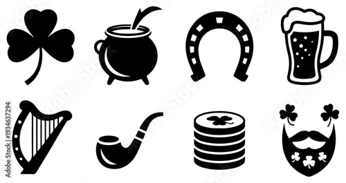 st patricks day icon set