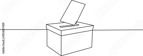 A simple illustration of a white box with a lid slightly open on a flat surface Vector