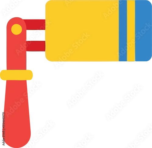 Colorful flat vector illustration of hand crank noisemaker isolated on white background