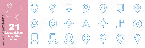 Logistics and Delivery Tracking Location Pins – Minimal GPS Marker Vector Icon Set. Map pin icon. location pin place marker. Location icon. Map marker pointer icon set. GPS location symbol collection.