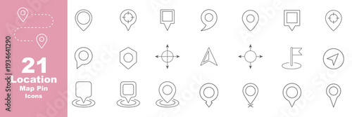Logistics and Delivery Tracking Location Pins – Minimal GPS Marker Vector Icon Set. Map pin icon. location pin place marker. Location icon. Map marker pointer icon set. GPS location symbol collection.