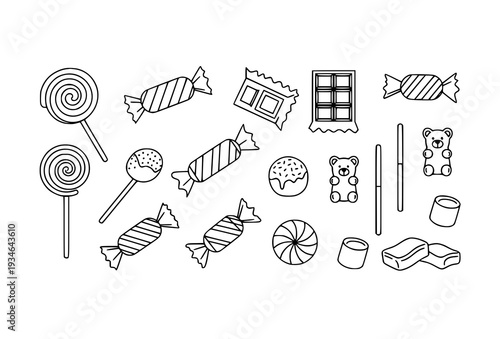 Minimal Candy Outline Icon Pack with Editable Stroke for Educational and Editorial Designs