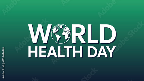 World Health Day Global Awareness Banner with Earth Globe Icon for International Organizations, Healthcare Providers, and Corporate Wellness Initiatives