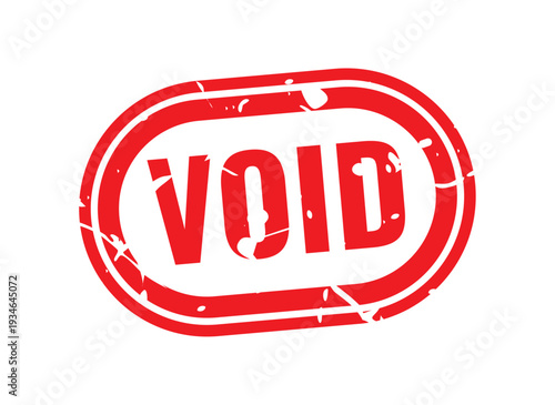 Void Stamp: A bold, red VOID stamp prominently displayed, signifying invalidation or cancellation of a document.