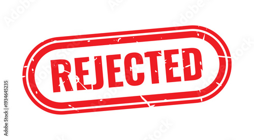 Rejected Stamp: A bold red rejected stamp is displayed on a textured surface, instantly conveying a message of refusal, denial, or disapproval. This image captures the essence of a verdict, decision.