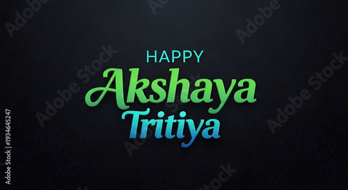 Akshaya Tritiya vector typography design on dark floral background for hindu festival greeting banner celebration prosperity wealth template