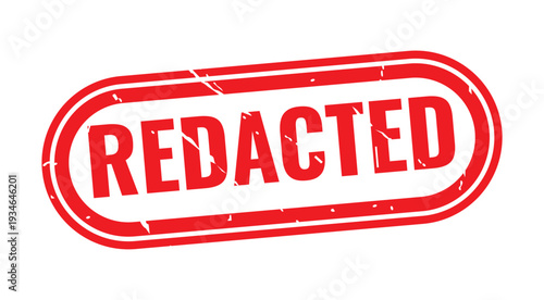 Redacted Stamp: A bold red stamp reading REDACTED, signifying information withheld or obscured. A symbol of data protection and privacy in a digital world.