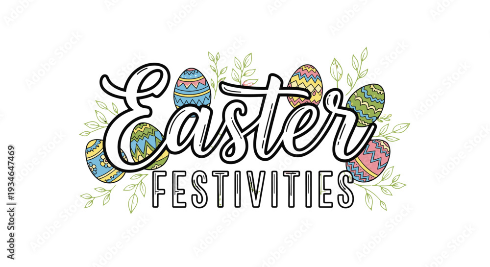 Fototapeta premium Colorful Easter Eggs Decoration for Festive Celebrations.