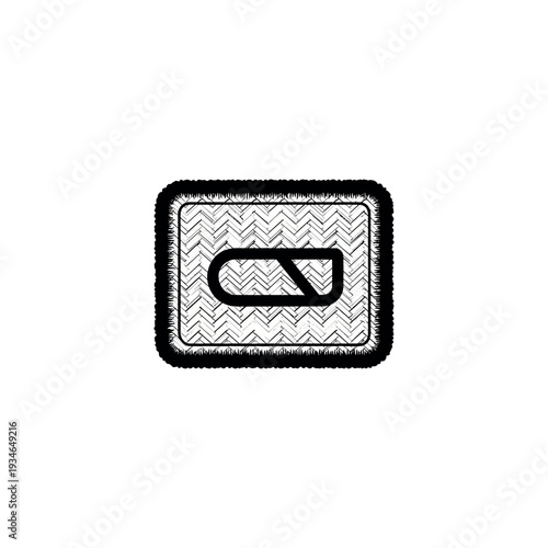 Black Iron On Sewing Badge Emblem Patch.