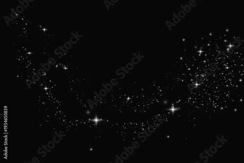 Shimmering comet with radiant trails and sparkling stardust.