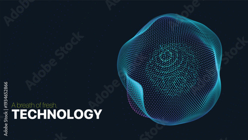 Cyberpunk glowing geometric sphere art