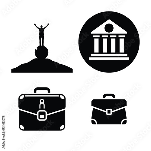 Business including person success briefcase bank finance