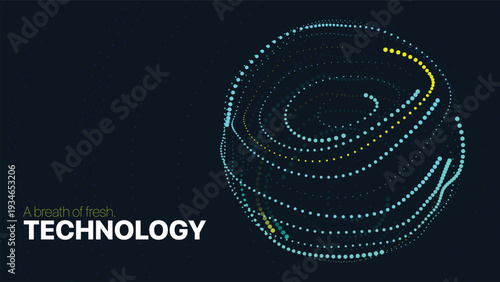 Abstract digital luminous sphere structure