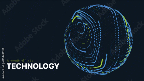 Electric glowing wireframe sphere illustration