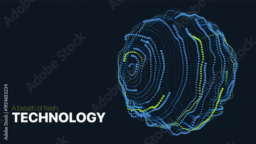 Sci-fi luminous grid sphere art