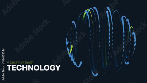 Digital glowing network sphere concept
