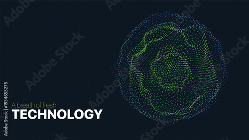 3D glowing polygon mesh sphere