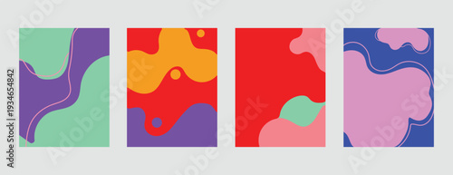 Vibrant abstract art with colorful swirling patterns in four vertical panels