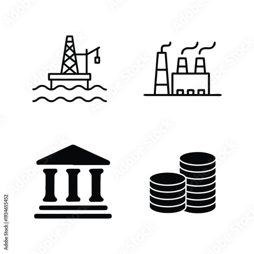 Industrial and banking industry oil rig factory