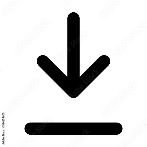 Download icon, minimal line UI symbol, outline vector SVG