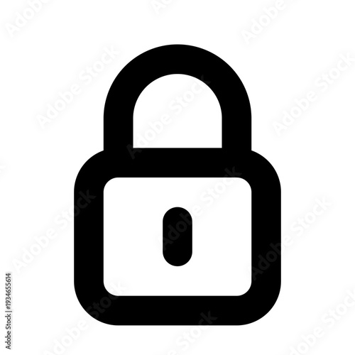 Lock icon, minimal line security symbol, vector SVG