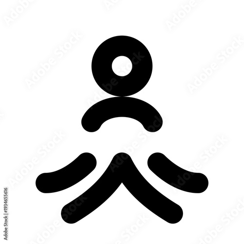 Meditation icon, minimal line mindfulness wellness symbol, vector SVG