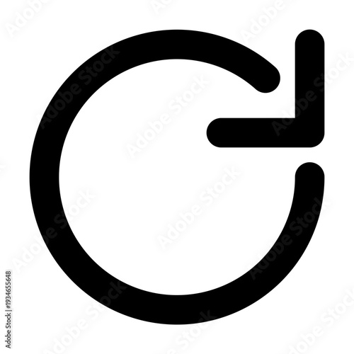 Refresh reload icon, minimal line UI symbol, outline vector SVG