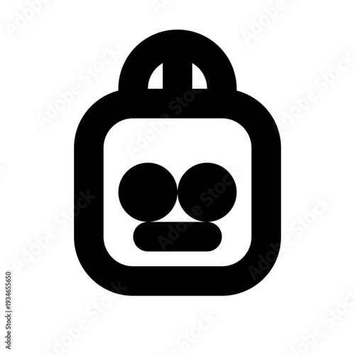 Robot icon, minimal line AI assistant symbol, vector SVG