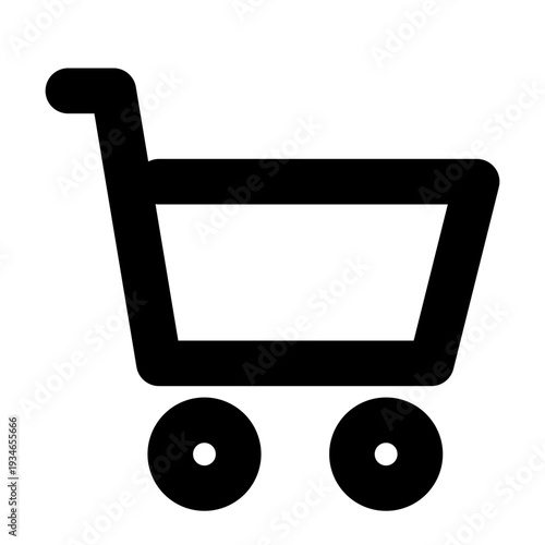 Shopping cart icon, minimal line ecommerce symbol, vector SVG
