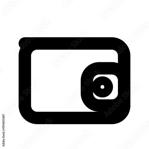 Wallet icon, minimal line finance symbol, vector SVG